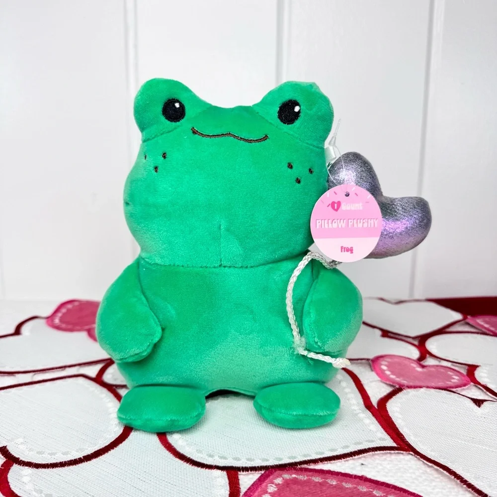 NEW Target Bullseye Playground Valentines Day Frog Pillow Plushy